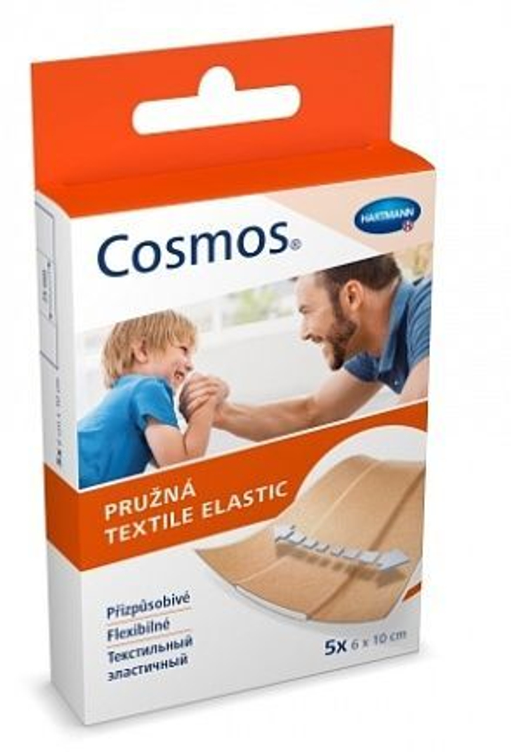 COSMOS textil elastic - Пластырь эластичный цвета кожи: 5 шт. 6х10 см