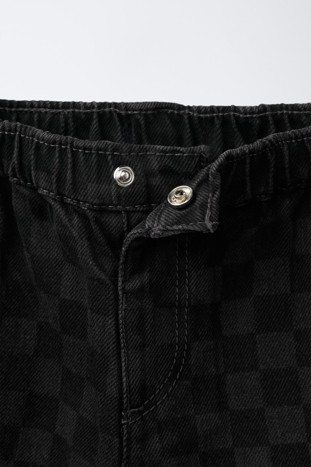 ZARA ДЖИНСЫ BAGGY В КЛЕТКУ, АНТРАЦИТОВО-СЕРЫЙ