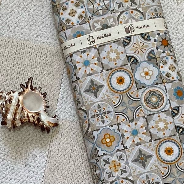 ОТПРАВЛЕНО НА ПЕЧАТЬ, БЕЖЕВЫЙ МАРРАКЕШ, 100% хлопок Handmade Fabrics 6