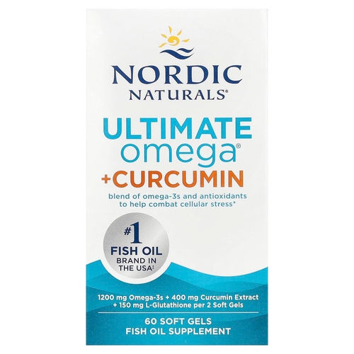 Nordic Naturals, Ultimate Omega + куркумин, 60 капсул