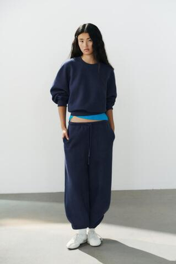 ZARA БАЗОВЫЕ БРЮКИ ПРЯМОГО КРОЯ, МОРСКОЙ СИНИЙ