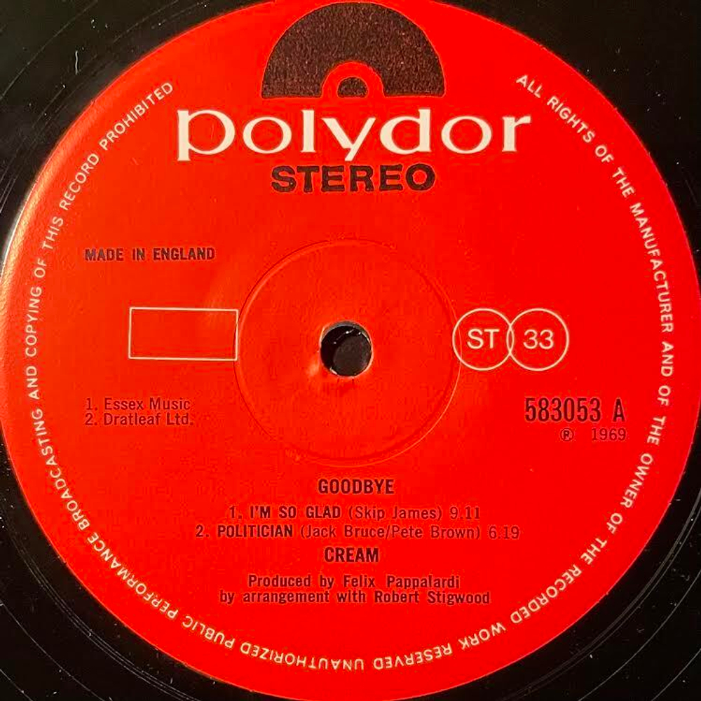 Cream – Goodbye (Англия 1969г.)