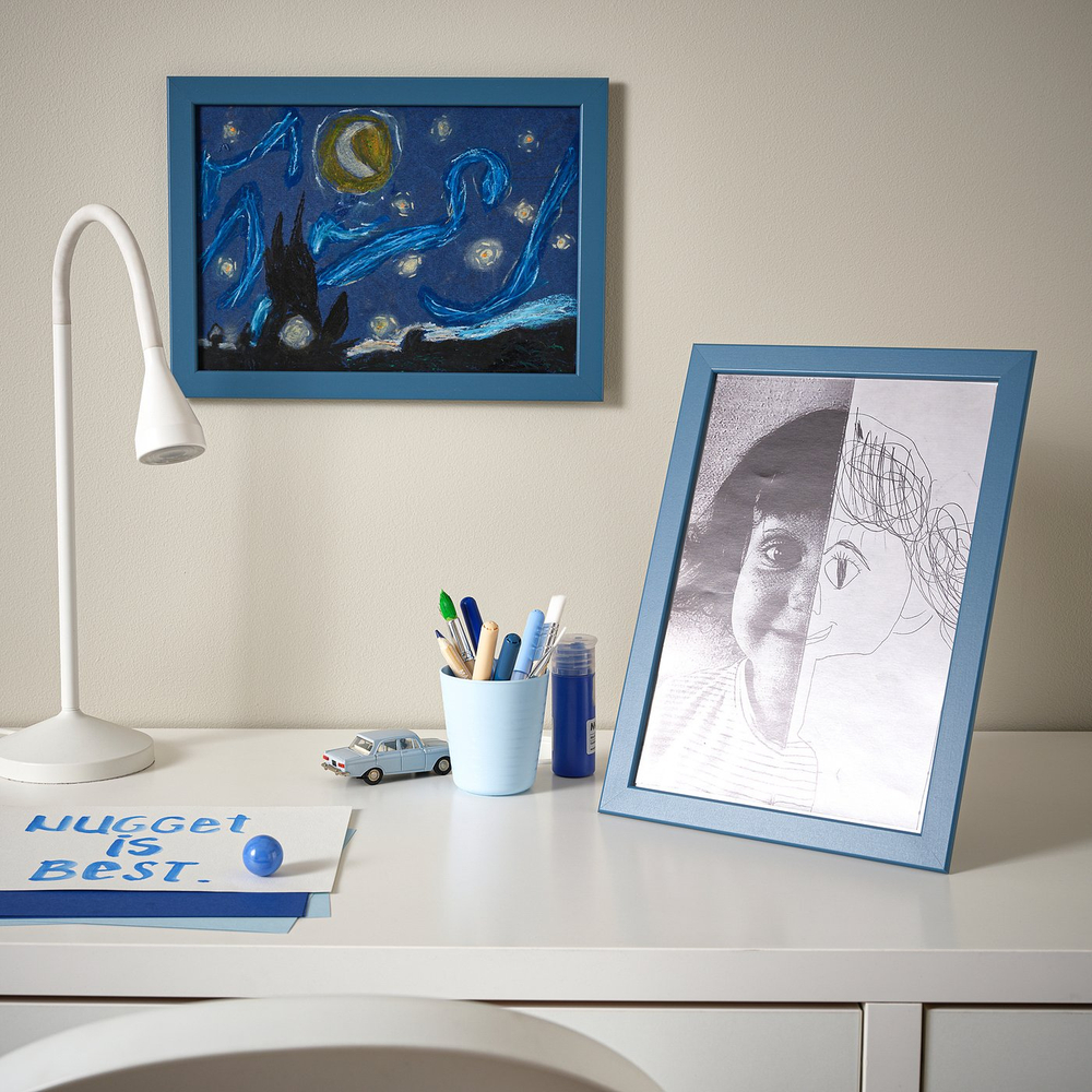 IKEA FISKBO  (ИКЕА ФИСКБО)  -  Рамка - тёмный серо-синий 21x30 см