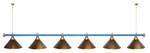 Лампа STARTBILLIARDS 6 пл. (плафоны золотые,штанга золотая,фурнитура золото)