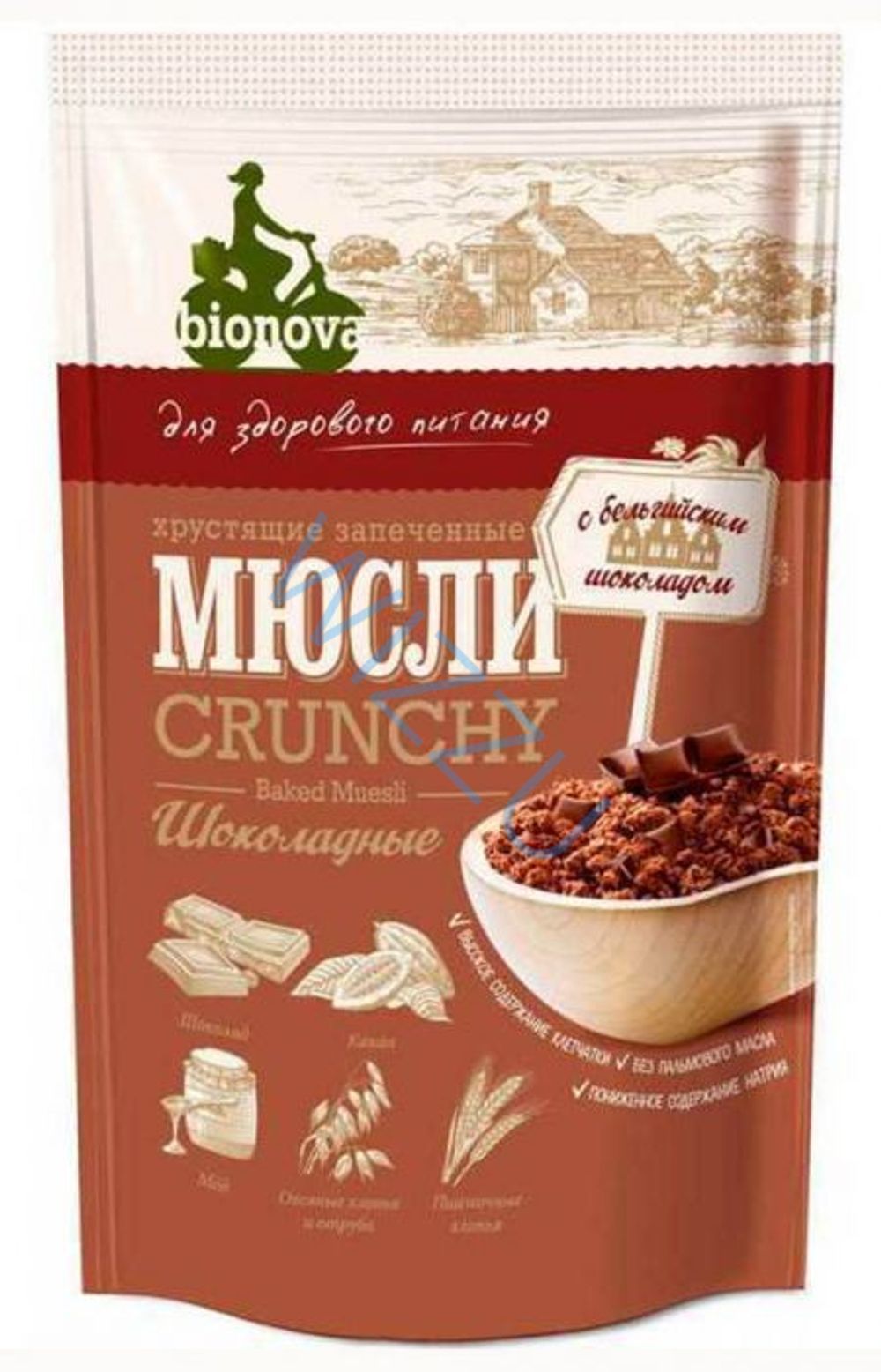 Мюсли Bionova хрустящие запеченные Шоколадные 400гр