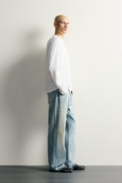 ZARA ДЖИНСЫ LOOSE FIT, ГОЛУБОЙ