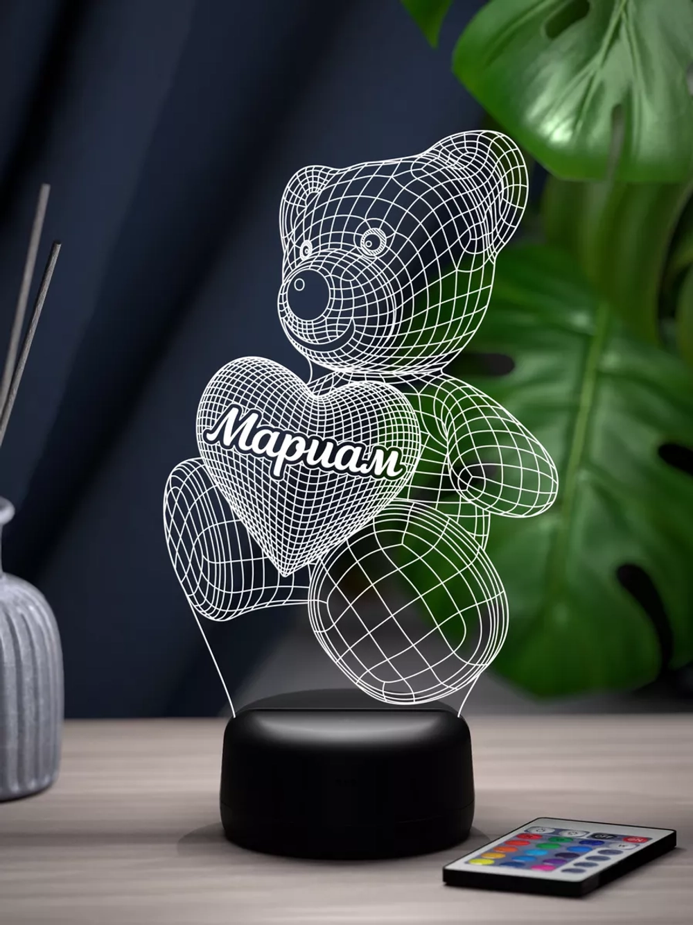 Ночник "Мишка с именем Мариам" - подарок девушке