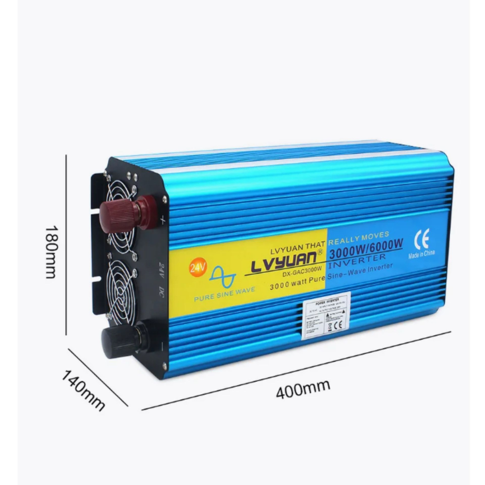 Инвертор 24V-220V 6000W/3000W чистый синус пульт управл. Lvyuan