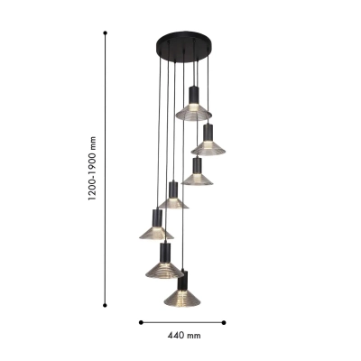 Подвесная люстра Feris 4622-7P, 7*LED*6W, 3360LM, 3000K. ТМ F-Promo