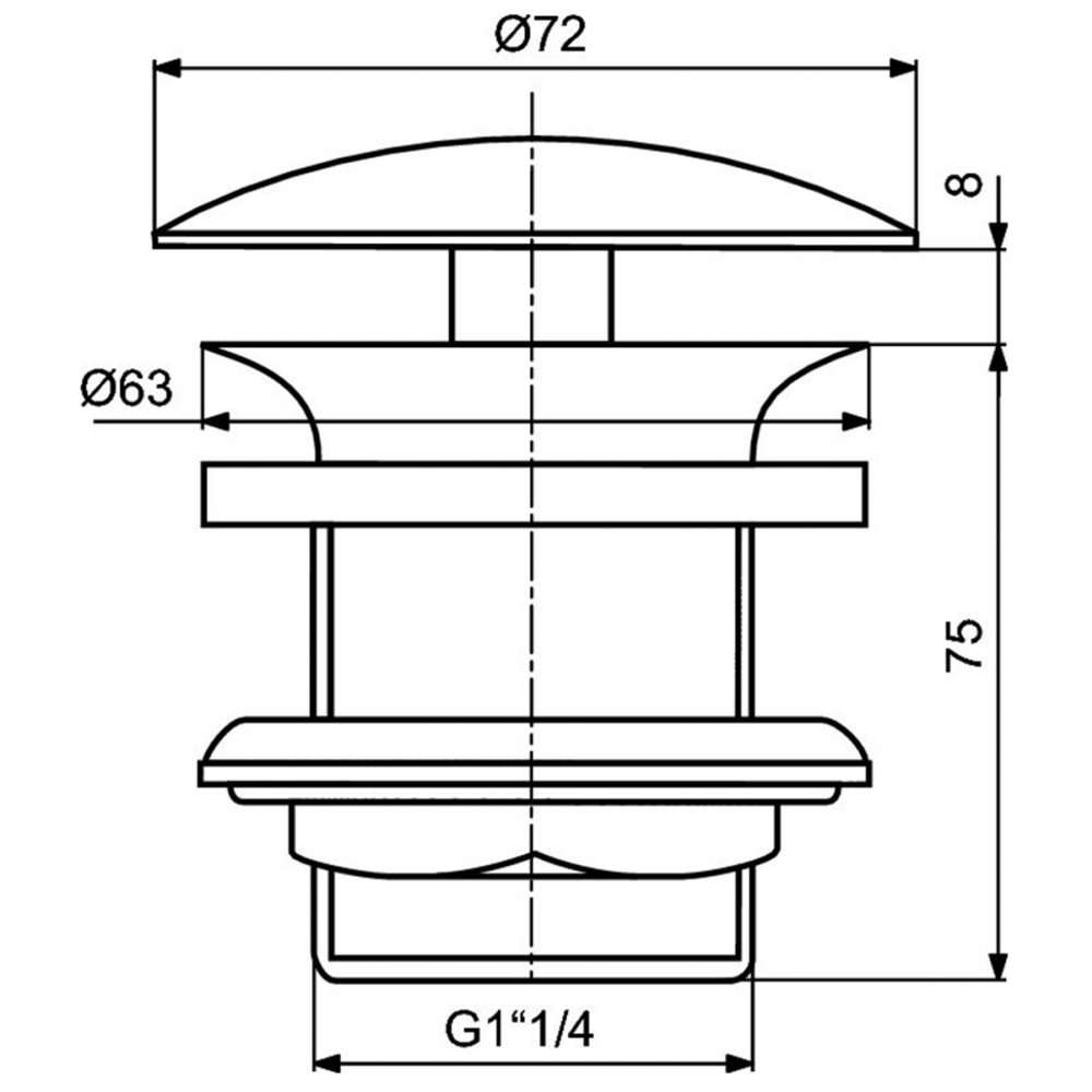 Специальный донный клапан 1 1/4" для умывальников и чаш Ideal Standard J3291XG