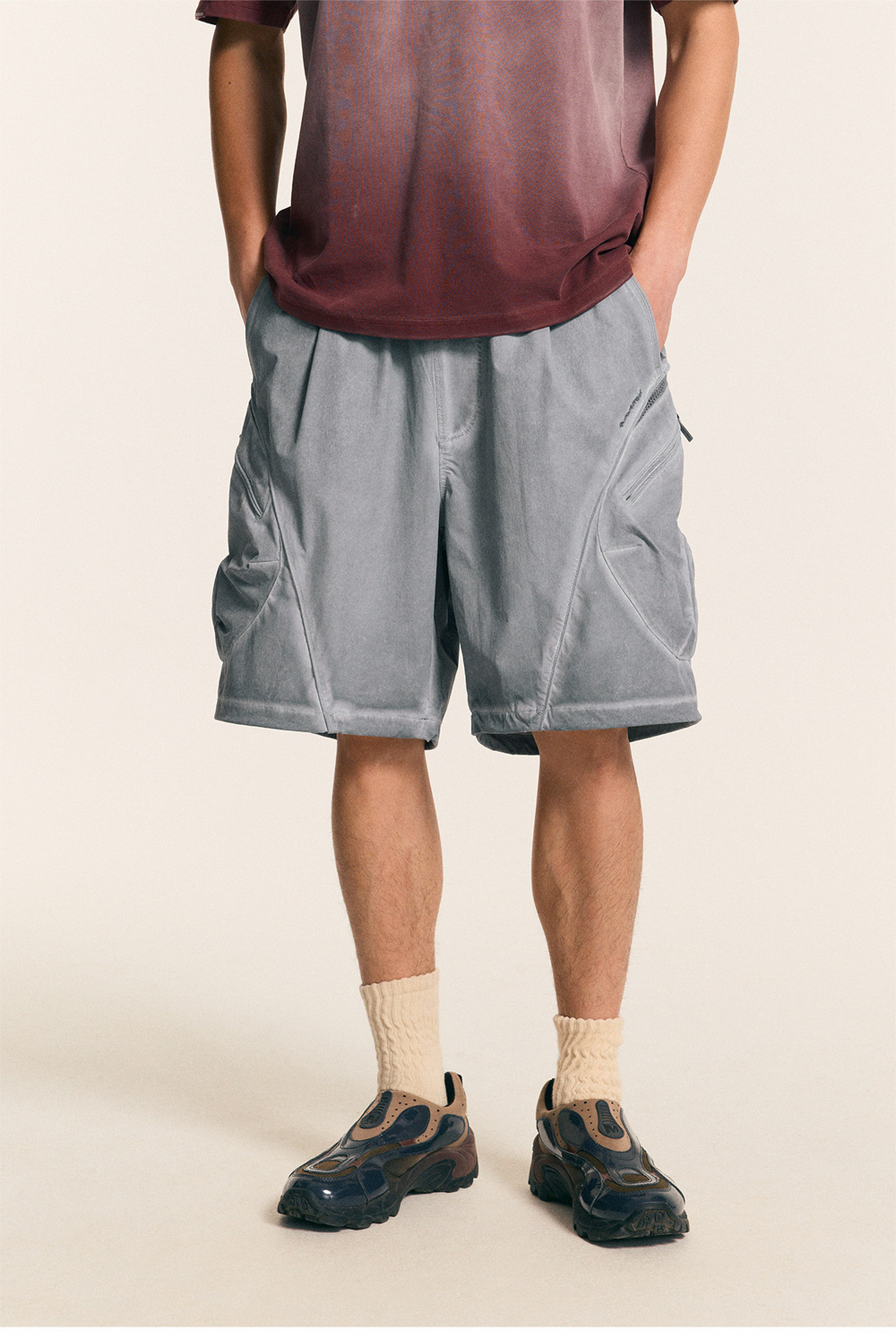 Шорты Nothomme Monterest Garment Dyed серый