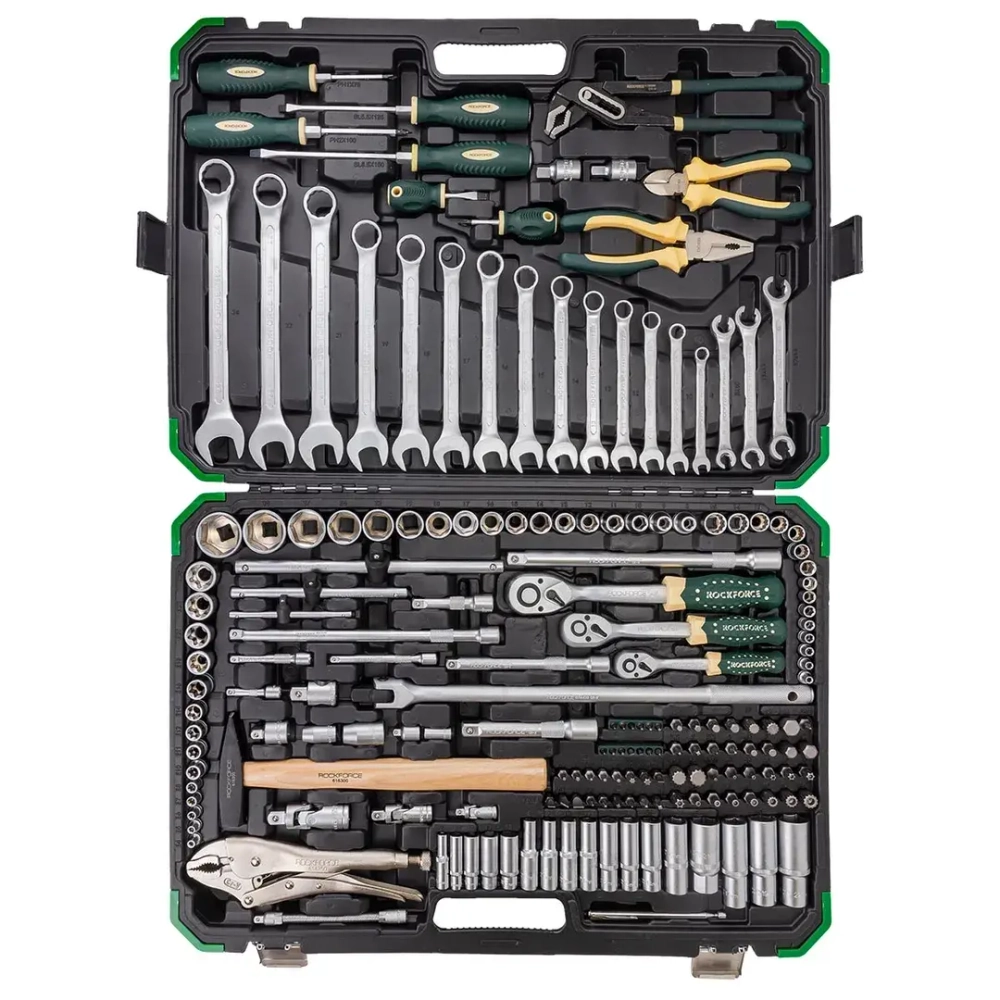 Набор инструментов 180+2пр. 1/4'', 3/8'', 1/2''(6гр.,12гр.) RockFORCE RF-41802+2
