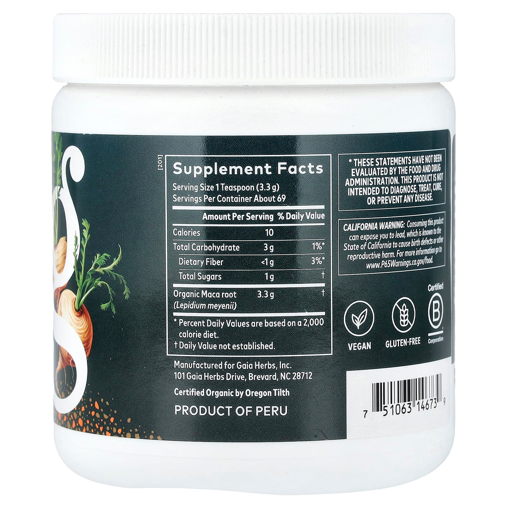 Gaia Herbs, мака в порошке, 227 г (8 унций)