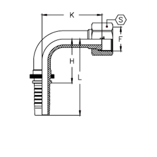 Фитинг DN 20 ORFS (Г) 1.7/16 (90)