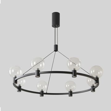 Подвесная люстра LED 56W 3000К DUET SP56W LED BLACK чёрный Crystal Lux