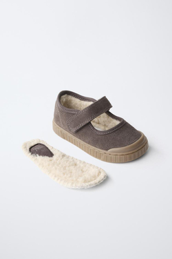 ZARA КОЖАНЫЕ BAREFOOT-КРОССОВКИ, ШОКОЛАДНЫЙ