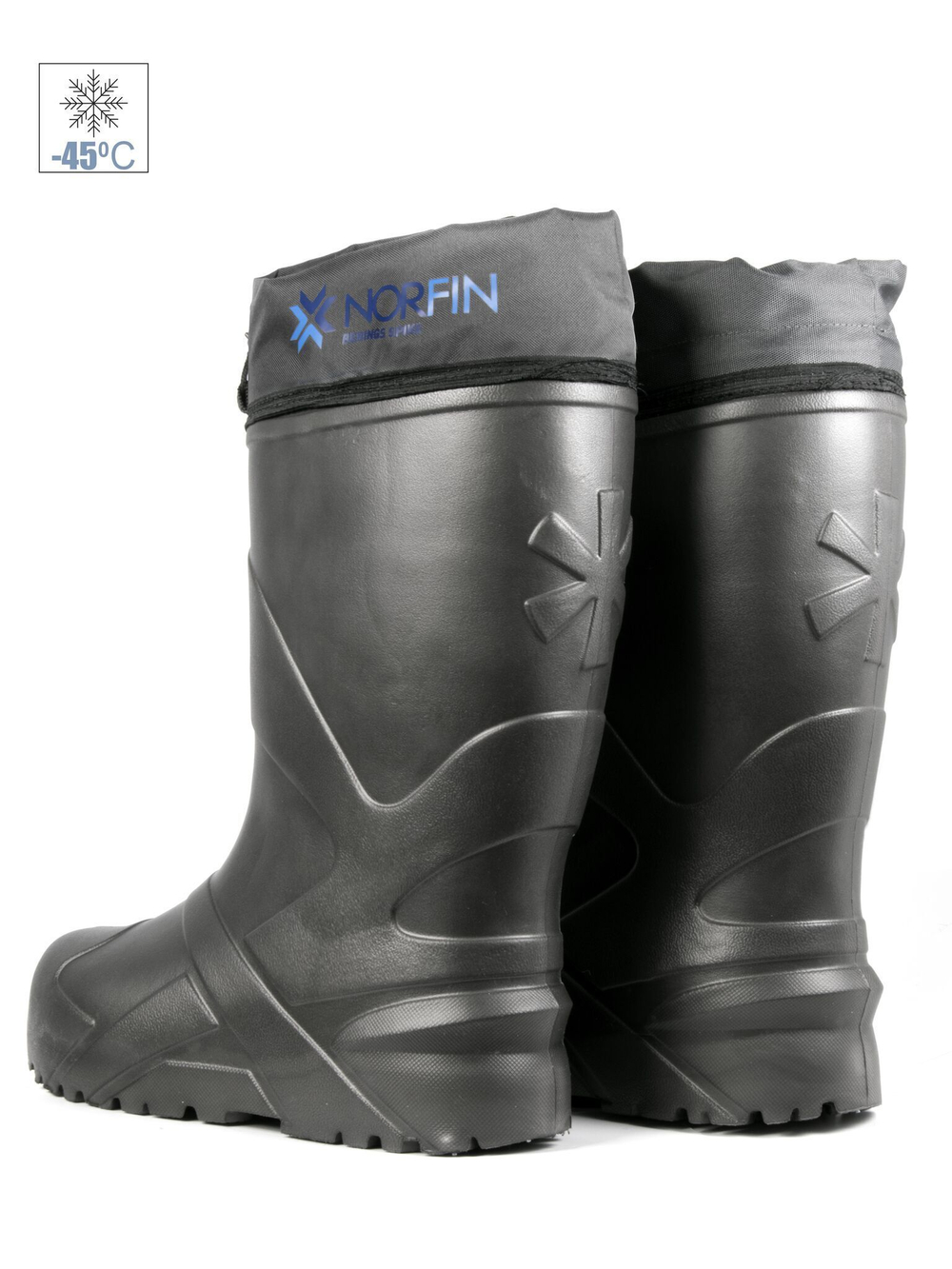 Сапоги зимние мужские Norfin BERINGS SPIKE с манжетой и шипами антрацит -45С EVA р.38-39