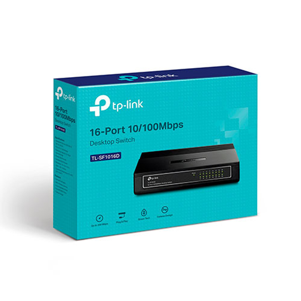 TP-Link TL-SF1016D 16-портовый настольный коммутатор 10/100 Мбит/с