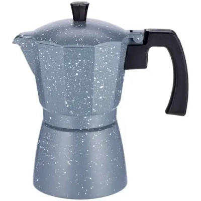 Кофеварка алюминиевая гейзерная TC-403-6 cups мрамор 300 мл