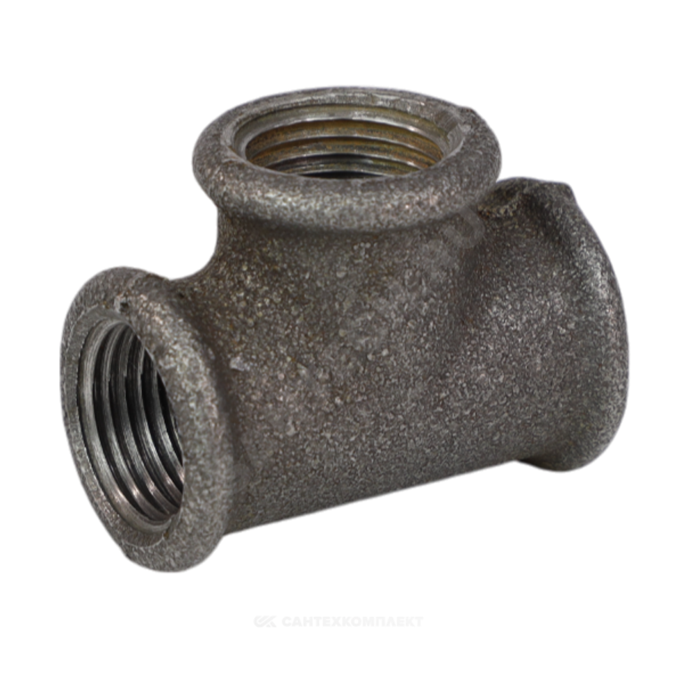 Тройник прямой чугун Ду 20 (3/4") ВР/ВР Fittex