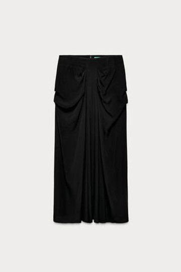 ZARA X MARISA BERENSON ЮБКА МИДИ СО СРЕДНЕЙ ПОСАДКОЙ, ЧЕРНЫЙ