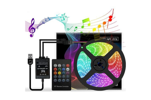 Светодиодная лента с чипом WS2835, 60led/RGB, IP65, DC5V, 4м, Music controller