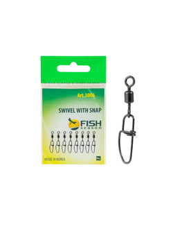 Вертлюжок рыболовный SWIVEL WITH SNAP с застежкой Insurance 3006 №5