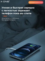 Беспроводное зарядное устройство X-ONE Magnetic Wireless Charger 15W, MagSafe, PD/QC, белое