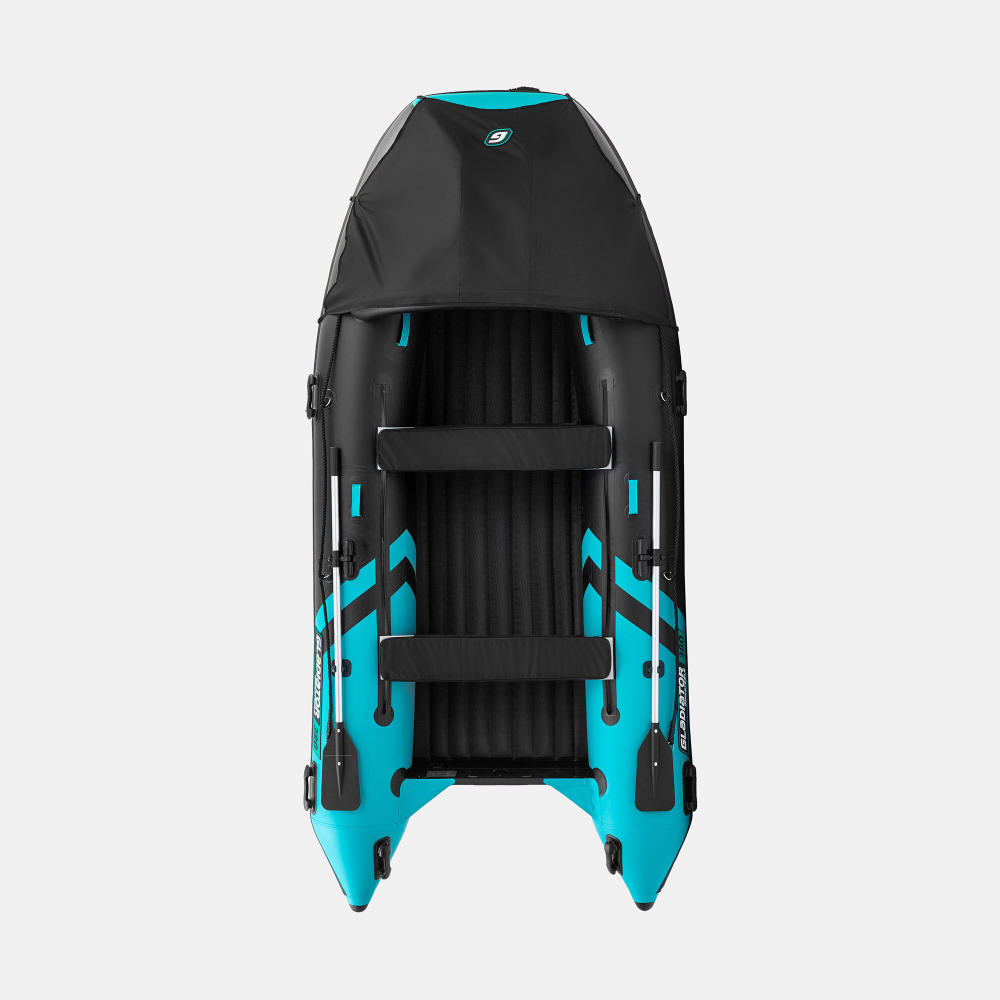 Лодка ПВХ Gladiator E380PRO НДНД черно-бирюзовый
