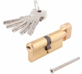 Цилиндр Abus KD6MM Z40/K40, 40x40 мм, ключ/вертушка, цвет золото