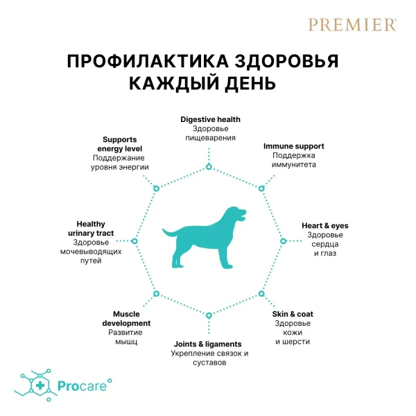 Сухой корм Premier Dog Salmon&Turkey Adult Medium для собак средних пород из свежего филе лосося с индейкой