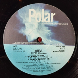 Винтажная виниловая пластинка LP ABBA Super Trouper (Швеция 1980) Happy New Year