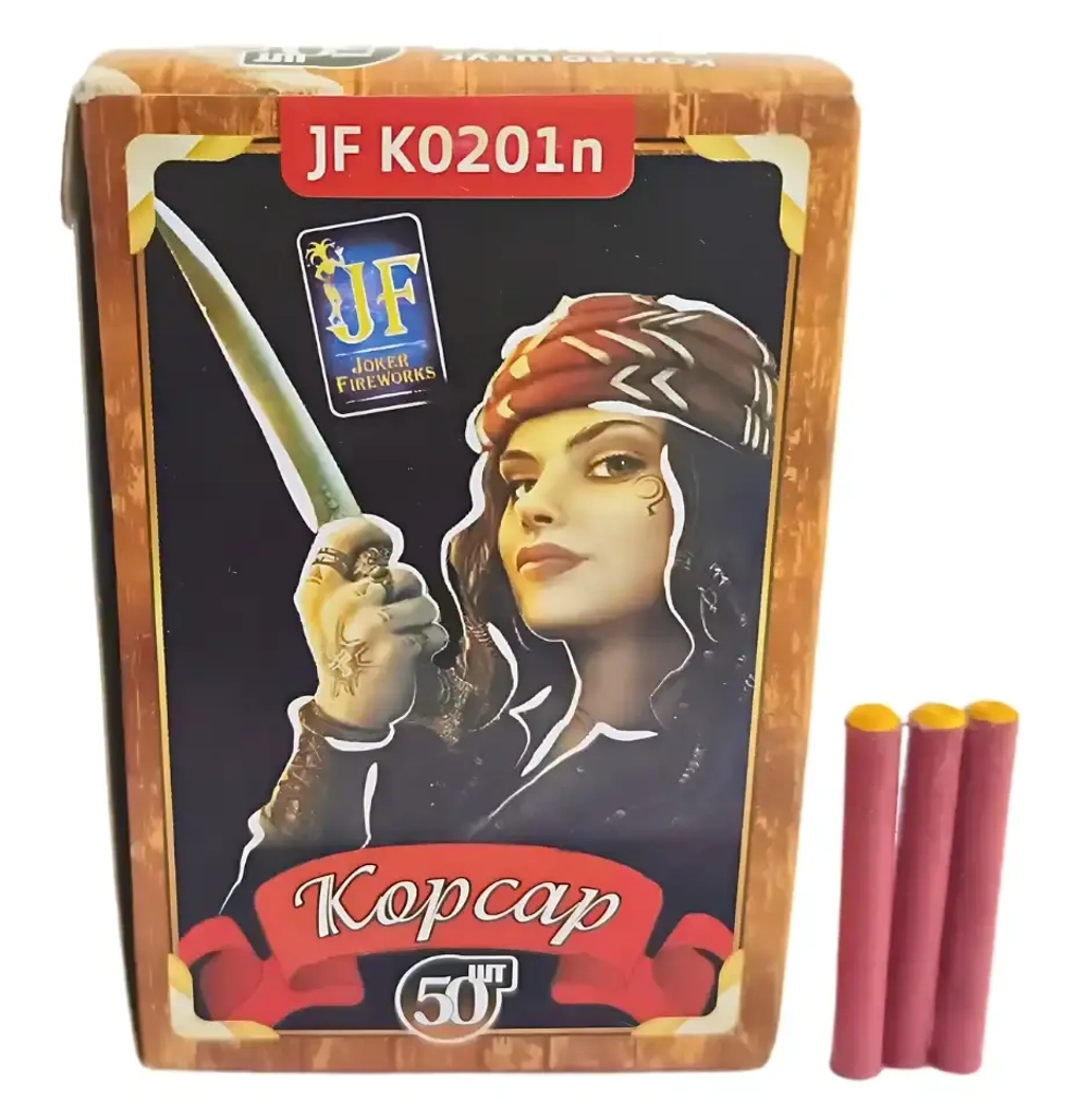 JF К0201n : Терочные петарды Корсар 1n от Joker Fireworks — 50 штук, надёжный звук.