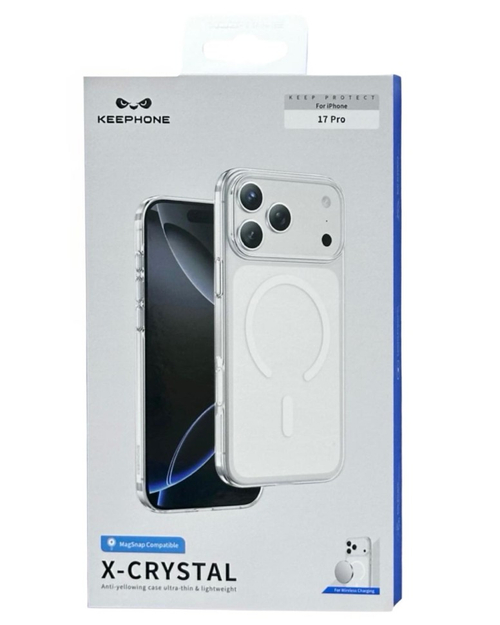Накладка для i-Phone 17 Pro Keephone X-Crystal MagSnap прозрачный