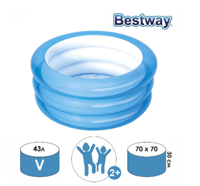 Бассейн надувной, 70 х 30 см, от 2 лет, цвета МИКС, Bestway
