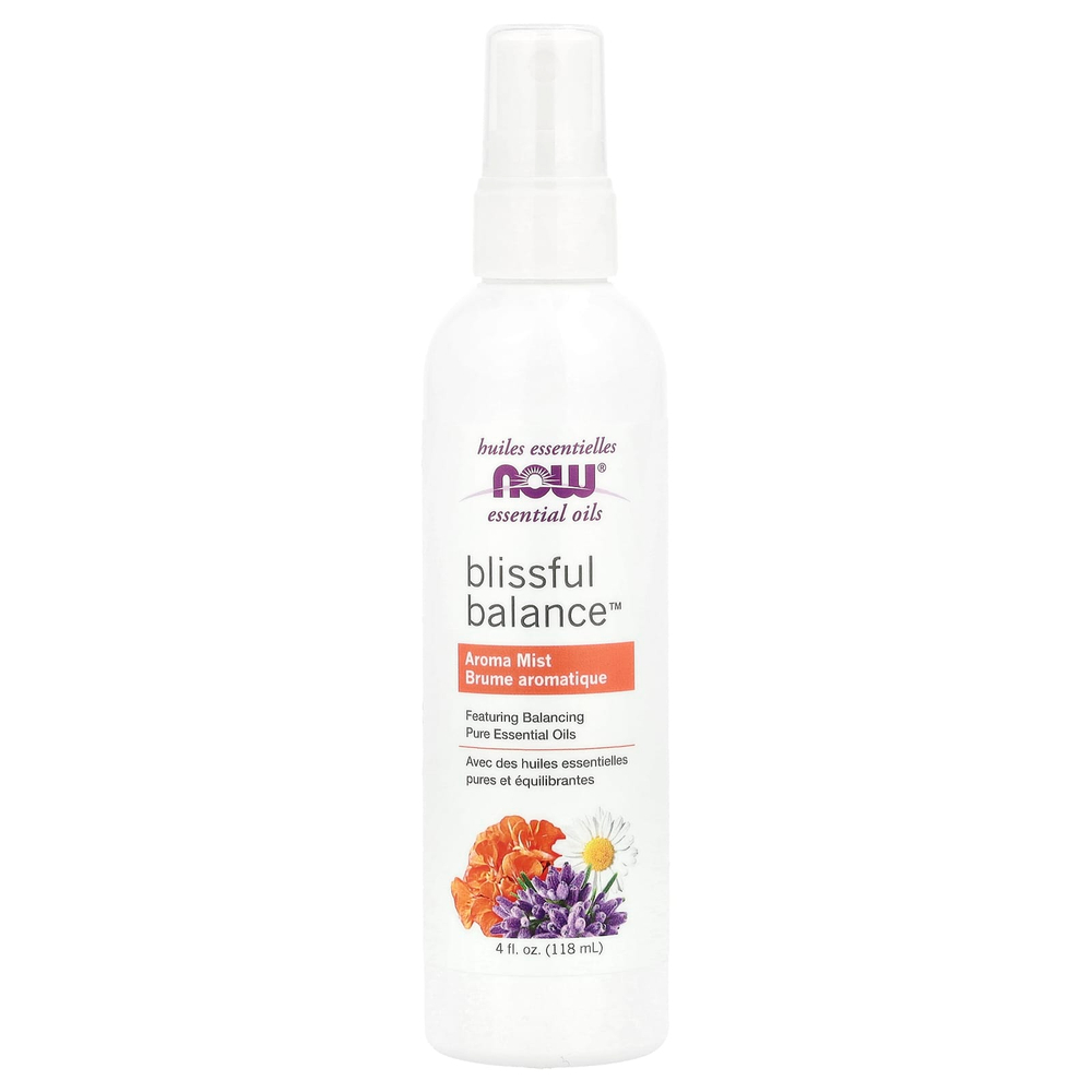 NOW Foods, Essential Oils, ароматический спрей Blissful Balance ™, 118 мл (4 жидк. Унции)