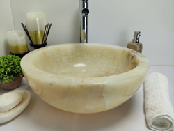 Раковина из оникса Bowl Yellow BO-60373 40x40x15 из натурального камня