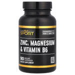 California Gold Nutrition, Sport, цинк, магний и витамин B6, 90 растительных капсул