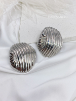 Серьги СЛ. серебро рифленое
