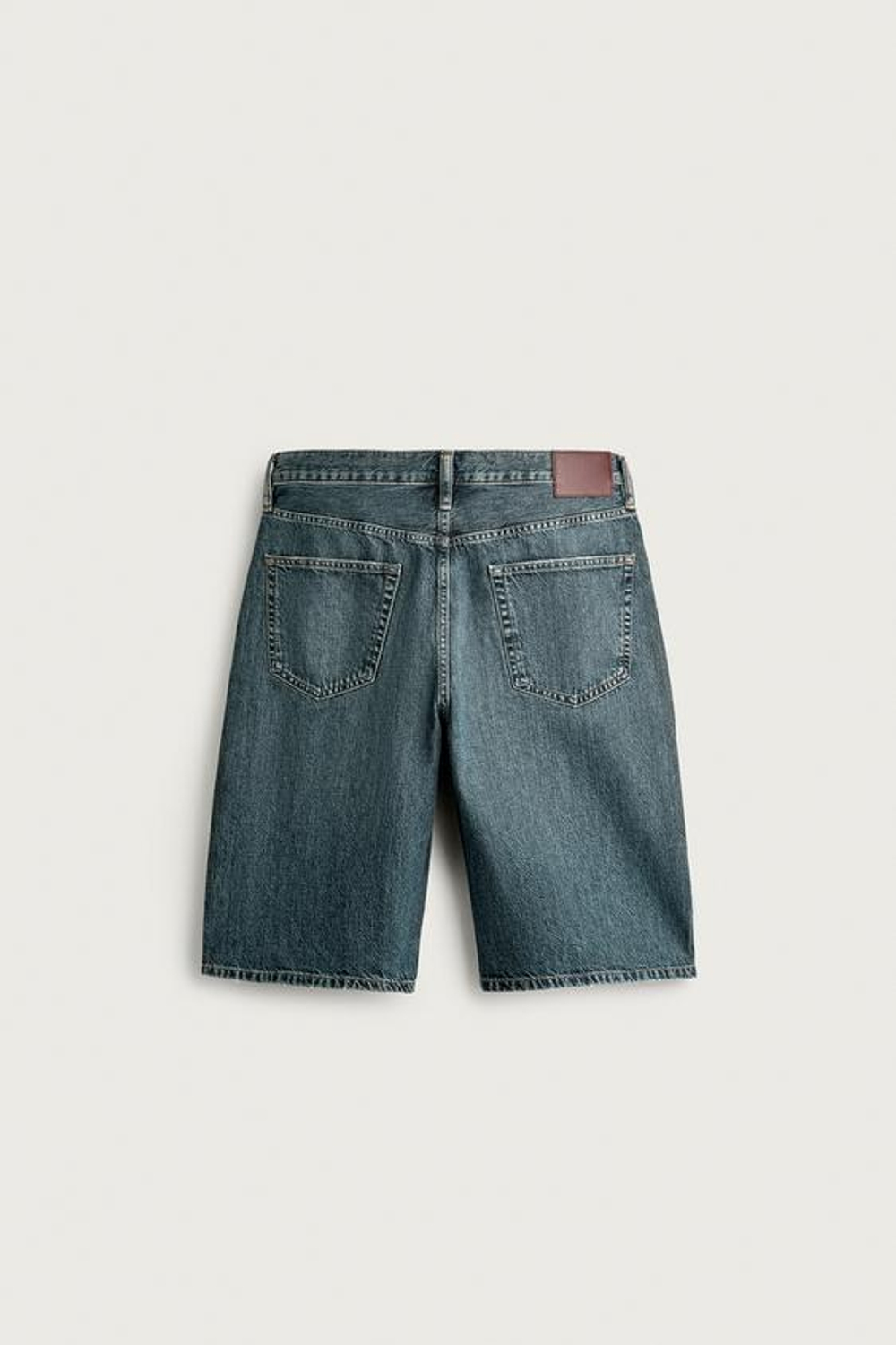 ZARA ДЖИНСОВЫЕ ШОРТЫ LOOSE FIT, ЗЕЛЕНОВАТО-СИНИЙ