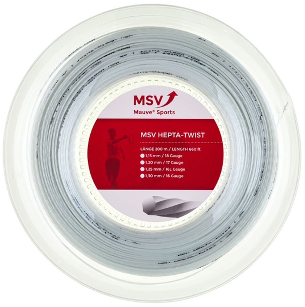 Струны теннисные MSV Hepta Twist (200 m) - white
