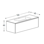 Раковина с тумбой Novello Light 45  120x45x49, белый G116 OL