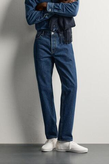 ZARA ДЖИНСЫ REGULAR FIT, ВЫЦВЕТШИЙ СИНИЙ