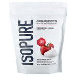 Isopure, протеиновый порошок без углеводов, со вкусом клубники со сливками, 480 г (1,06 фунта)