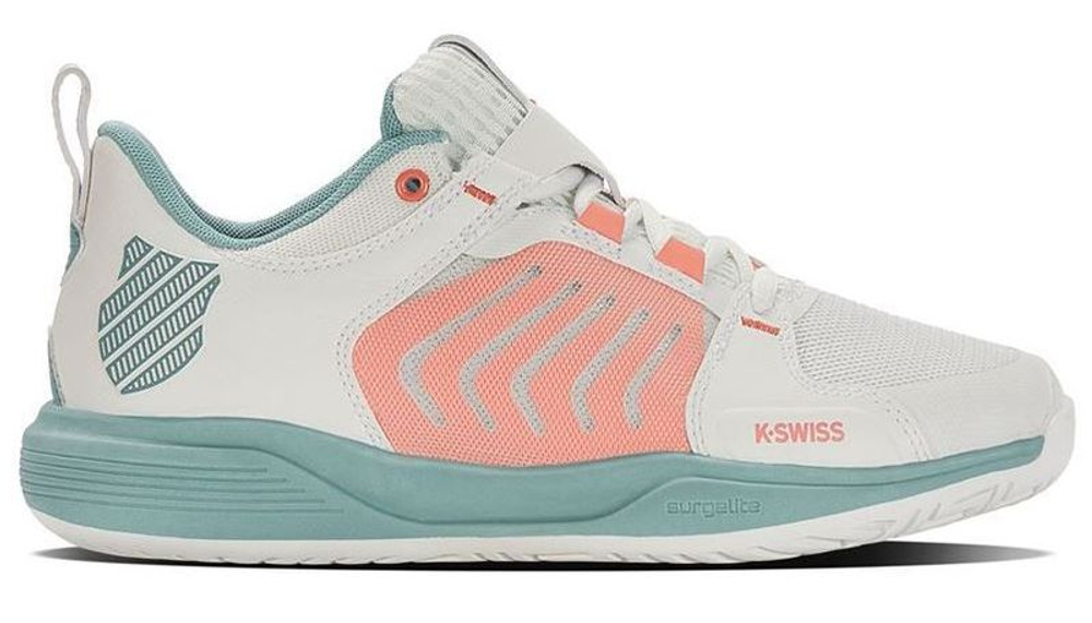 Женские теннисные кроссовки K-Swiss Ultrashot Team — blanc de blanc/nile blue/desert flower