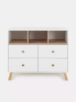 Комод с ящиком "Style" 80 см 2 ящика 2 отсека (арт.115) Cloud White