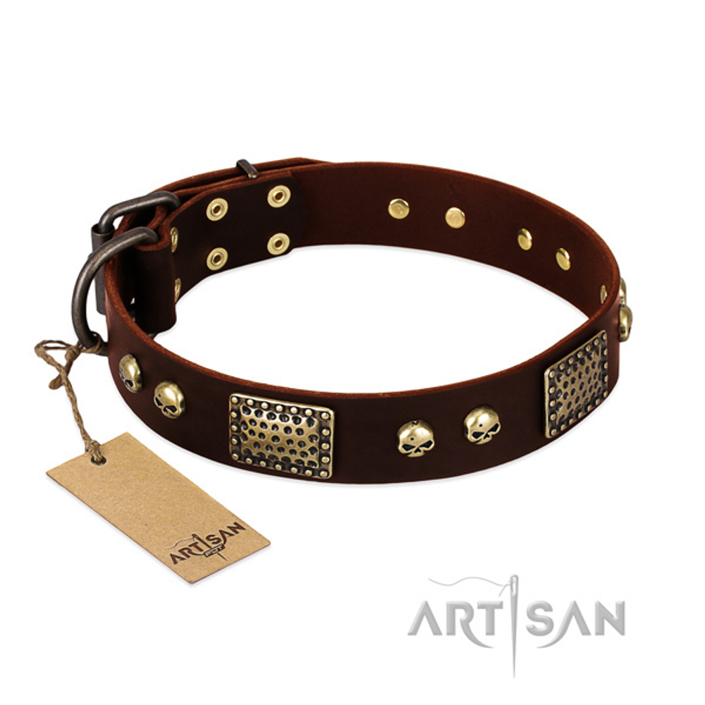 Ошейник с украшениями Artisan цвет коричневый 66см артикул С302#1073