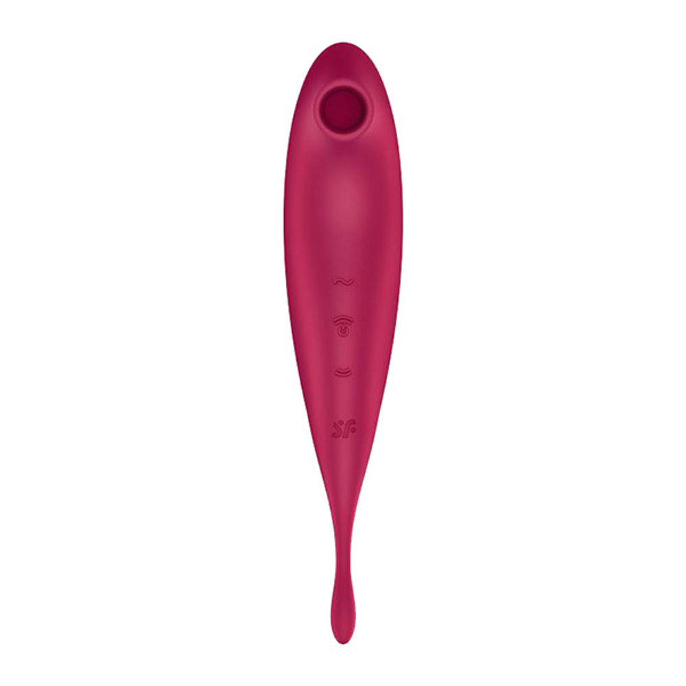 Малиновый вибромассажер 22,2см Satisfyer Twirling Pro+ J2018-305-1