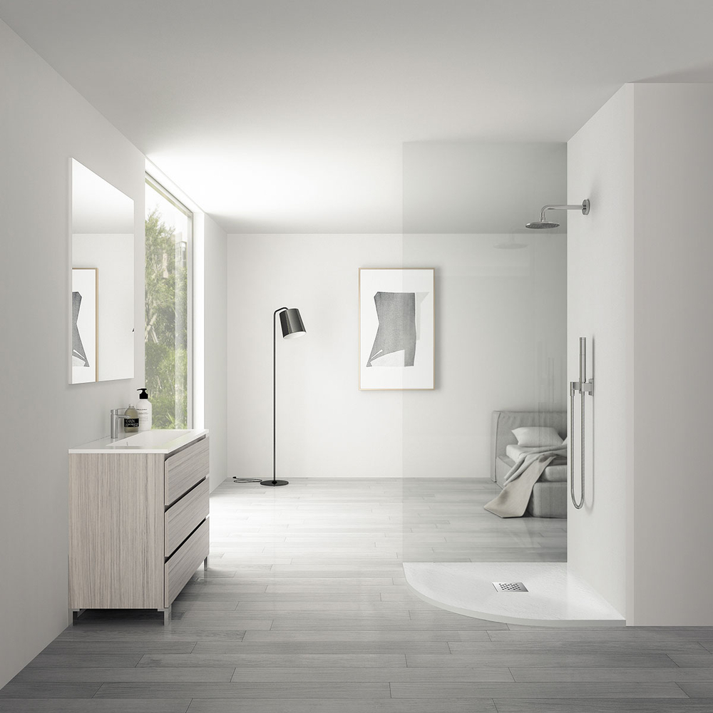 Поддон из искусственного камня Vincea VST-4SQ9012W-L 120*90 левый белый матовый