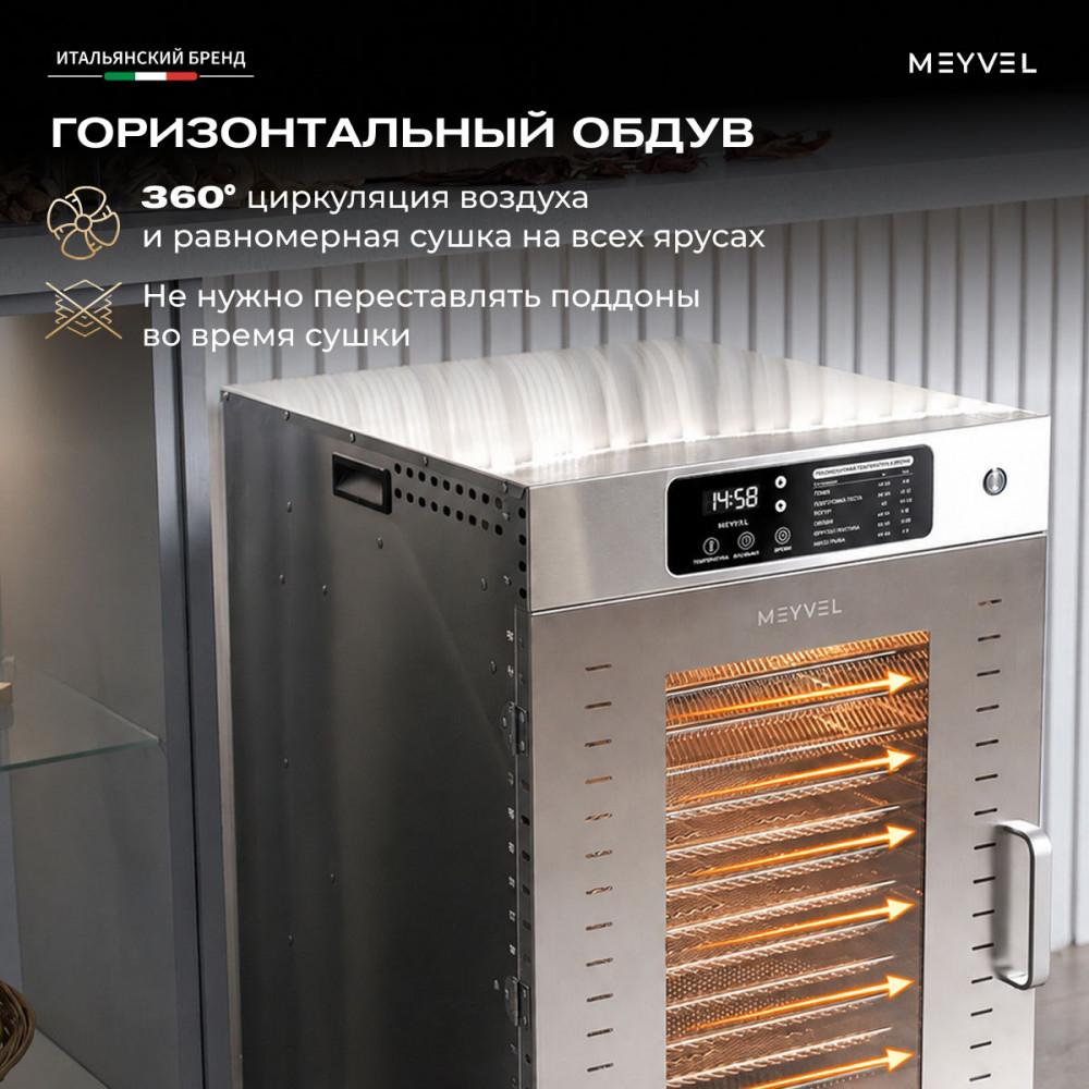 Дегидратор Meyvel MDH18-1S (Нержавеющая Сталь)